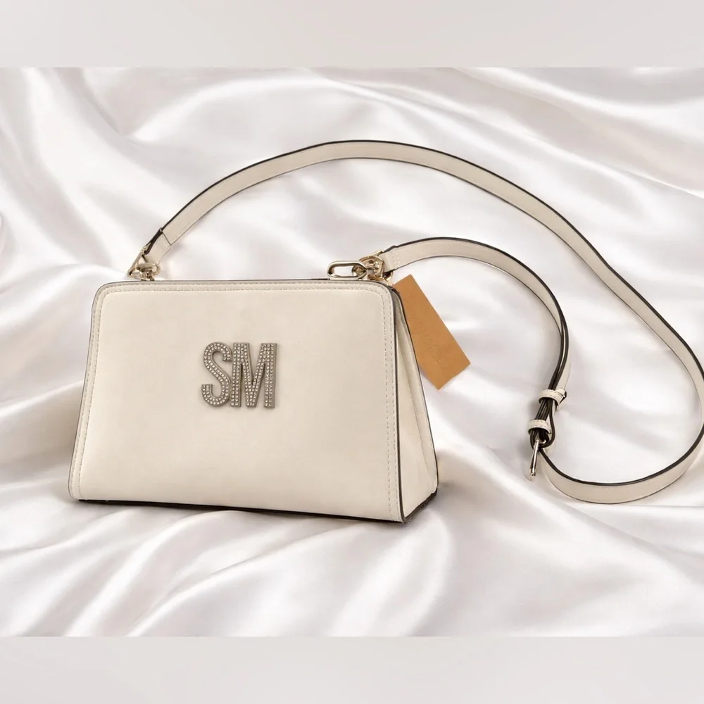 NWT Steve Madden Cream Crossbody Bag with SM Logo - Picture 1 of 2